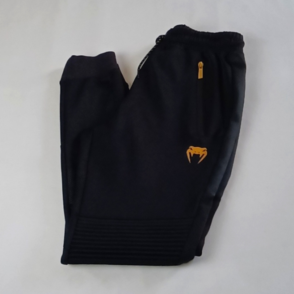 Black Joggers with Gold Accents